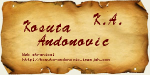 Košuta Andonović vizit kartica